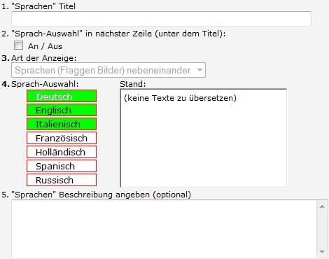Sito multilingue - selezione delle lingue